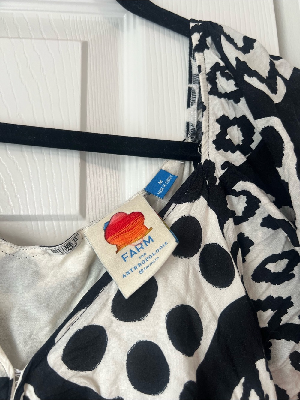 FARM Rio Black & White Floral Maxi Dress with Yellow Accents - Picture 3 of 6